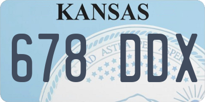 KS license plate 678DDX