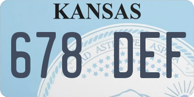 KS license plate 678DEF