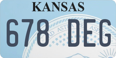 KS license plate 678DEG