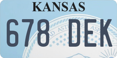 KS license plate 678DEK