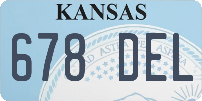 KS license plate 678DEL
