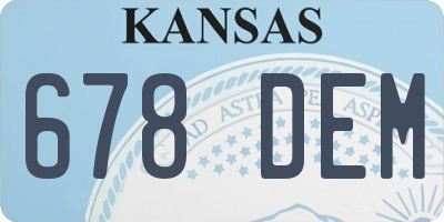 KS license plate 678DEM