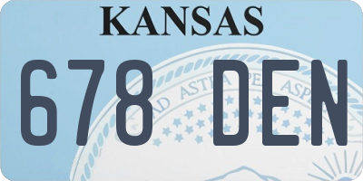 KS license plate 678DEN