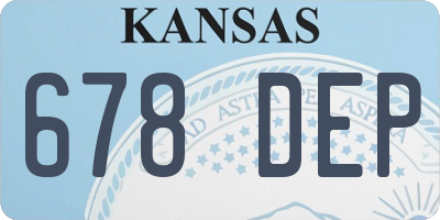 KS license plate 678DEP