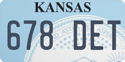 KS license plate 678DET
