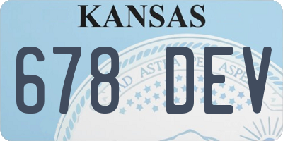 KS license plate 678DEV