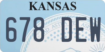 KS license plate 678DEW