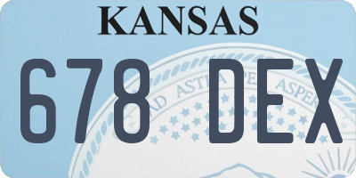 KS license plate 678DEX