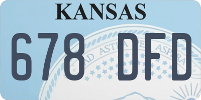 KS license plate 678DFD