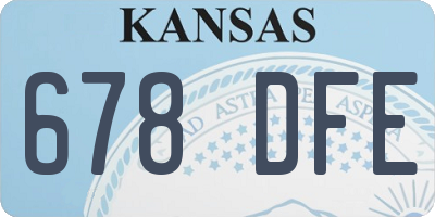 KS license plate 678DFE