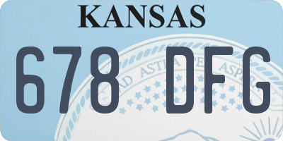 KS license plate 678DFG