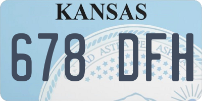 KS license plate 678DFH
