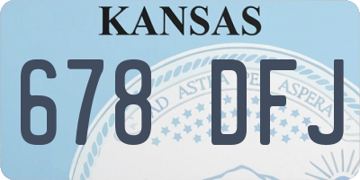 KS license plate 678DFJ