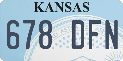 KS license plate 678DFN
