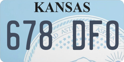 KS license plate 678DFO