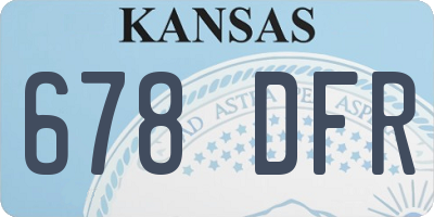 KS license plate 678DFR