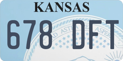 KS license plate 678DFT