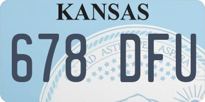KS license plate 678DFU