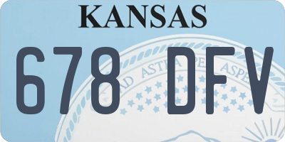 KS license plate 678DFV
