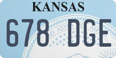KS license plate 678DGE