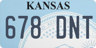 KS license plate 678DNT