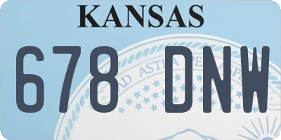 KS license plate 678DNW