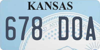 KS license plate 678DOA