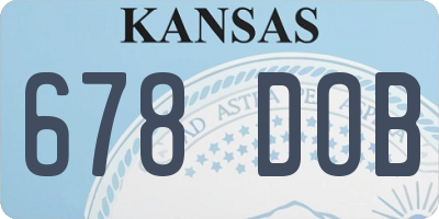 KS license plate 678DOB