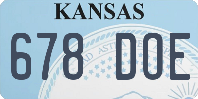 KS license plate 678DOE