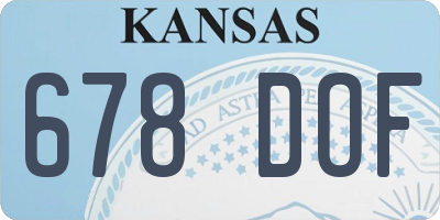 KS license plate 678DOF