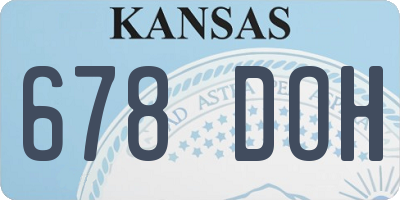 KS license plate 678DOH