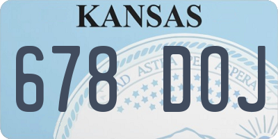 KS license plate 678DOJ