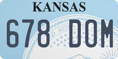 KS license plate 678DOM