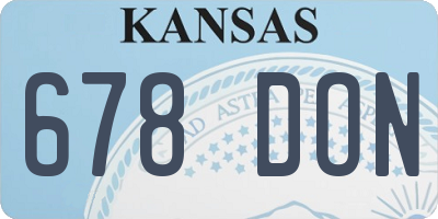 KS license plate 678DON