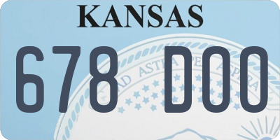 KS license plate 678DOO