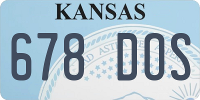 KS license plate 678DOS