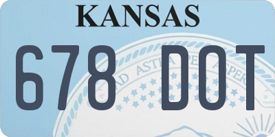 KS license plate 678DOT