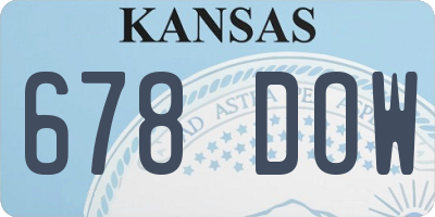 KS license plate 678DOW