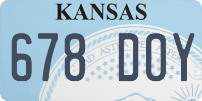 KS license plate 678DOY
