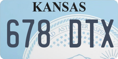 KS license plate 678DTX
