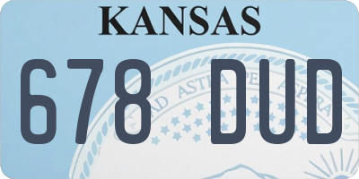 KS license plate 678DUD