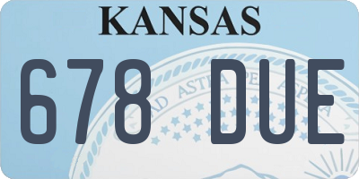 KS license plate 678DUE