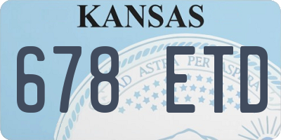 KS license plate 678ETD