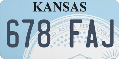 KS license plate 678FAJ