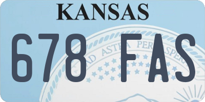 KS license plate 678FAS