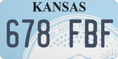 KS license plate 678FBF