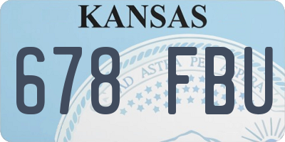 KS license plate 678FBU