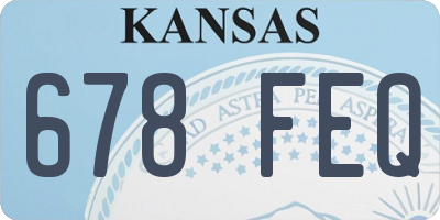 KS license plate 678FEQ
