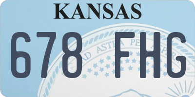 KS license plate 678FHG