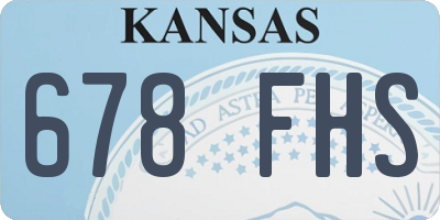 KS license plate 678FHS